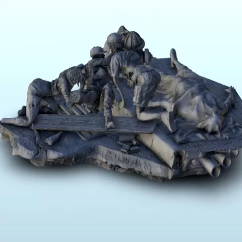 Group of zombies in town - Creature Darkness War 15mm 20mm 28mm 32mm by Hartolia Miniatures