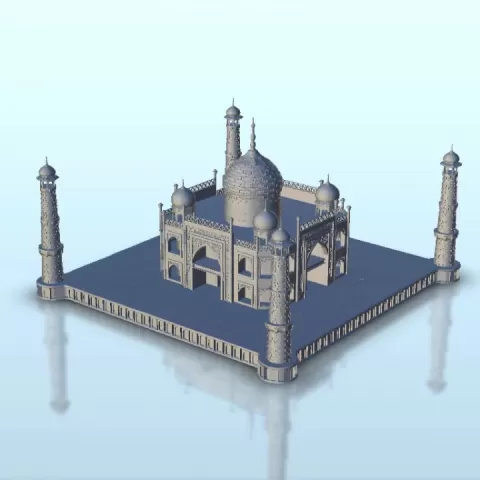 Taj Mahal Indian Mausoleum with minarets - Medieval Asia Feudal Asian Traditionnal Ninja Oriental by Hartolia Miniatures