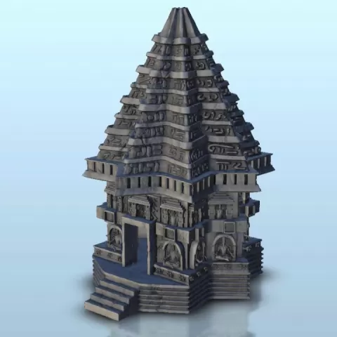 Indian Hindu shikara temple - Medieval Asia Feudal Asian Traditionnal Ninja Oriental by Hartolia Miniatures