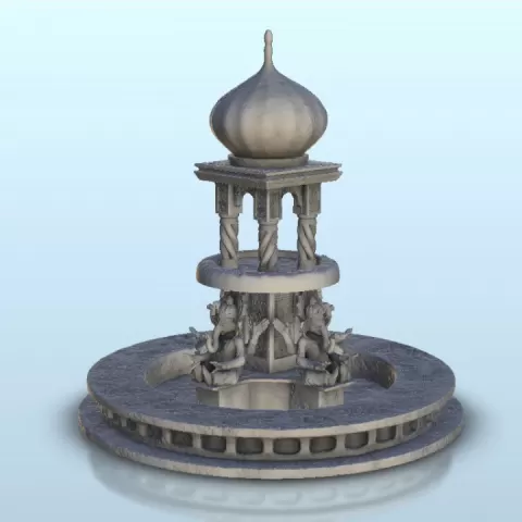 Indian fancy fountain - Medieval Asia Feudal Asian Traditionnal Ninja Oriental by Hartolia Miniatures