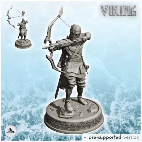 Viking archer shooting standing up (6) - North Northern Norse Nordic Saga 28mm 20mm 15mm by Hartolia Miniatures