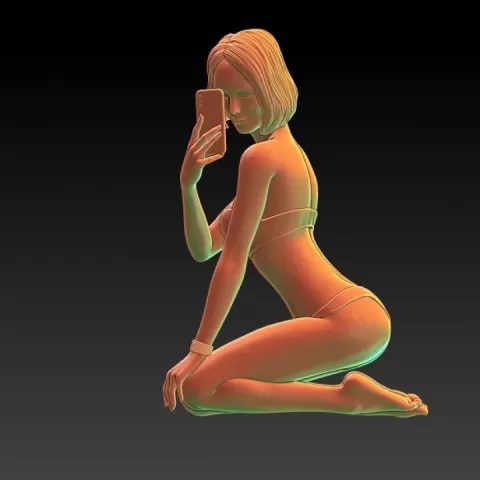 Girls in lingerie - Selfie -EROTIC MINIATURE 75 MM SCALE by PrintPleasure