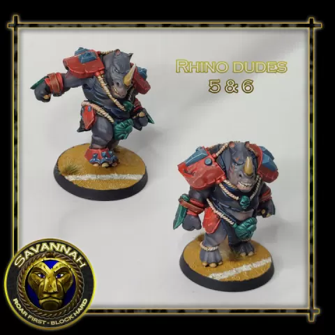 RHINO DUDES 5 & 6 - FANTASY FOOTBALL SAVANNAH TEAM by Galladur's 3D printed models