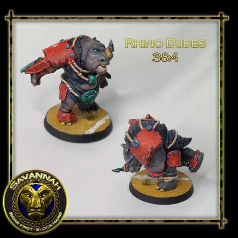 RHINO DUDES 3 & 4 - FANTASY FOOTBALL SAVANNAH TEAM by Galladur's 3D printed models