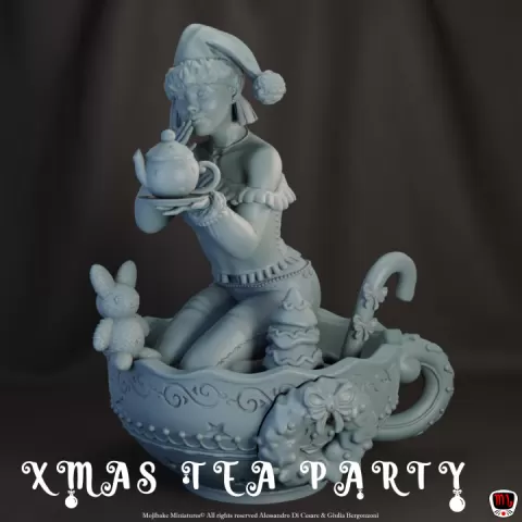 Xmas Tea Party | Cute Christmas Girl, Luna + FREE Bust! by Mojibake Collectibles