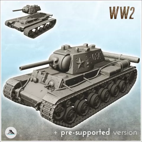 KV-1 M1941 - WW2 USSR Russia Flames of War Bolt Action Command Blitzgrieg by Hartolia Miniatures