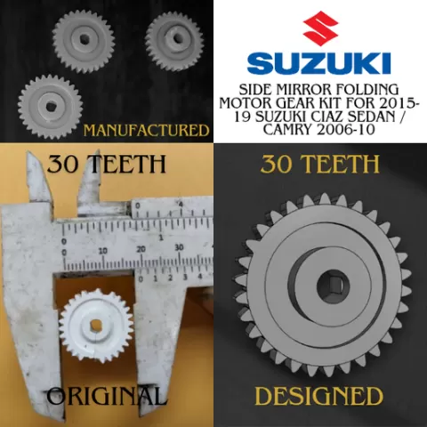 Side Mirror Folding Motor Gear Kit for 2015-19 Suzuki Ciaz Sedan / Camry 2006-10 30T Teeth 30