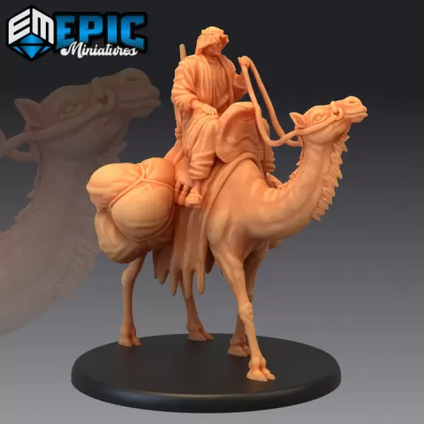 Camel Rider / Desert Companion / Pack Dromedary / Wild Herd Animal / Oriental Dune Encounter by Epic-Miniatures