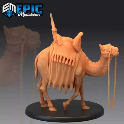 Camel Mount / Desert Companion / Pack Dromedary / Wild Herd Animal / Oriental Dune Encounter by Epic-Miniatures