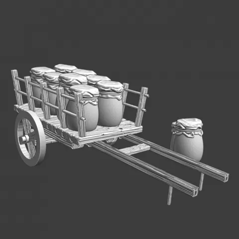 Medieval supply wagon - food and honey by Northern Crusades Miniatures