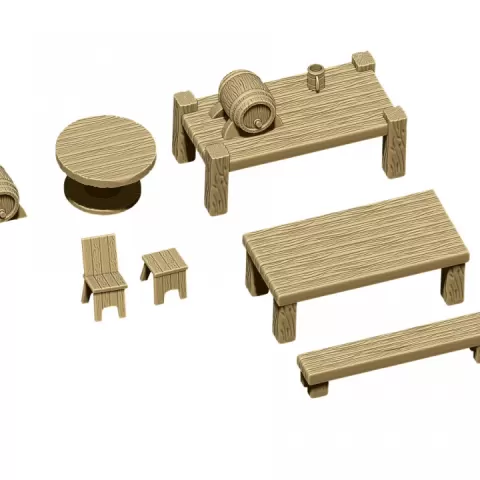 Tavern Seating Set by MiniaturesCraze