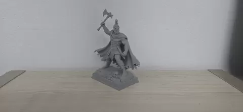 Spartan Warrior with Battle Axe Statue - 3DMaster1