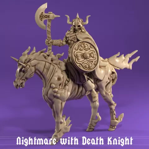 Nightmare Steed with Death Knight – Undead Cavalry Fantasy Miniature by Medusa Miniatures