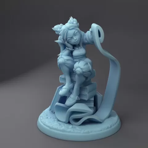 Brittle Brackle, Gnome Poet ( Female Gnome Bard / Wizard / NPC Townsfolk ) by Twin Goddess Miniatures