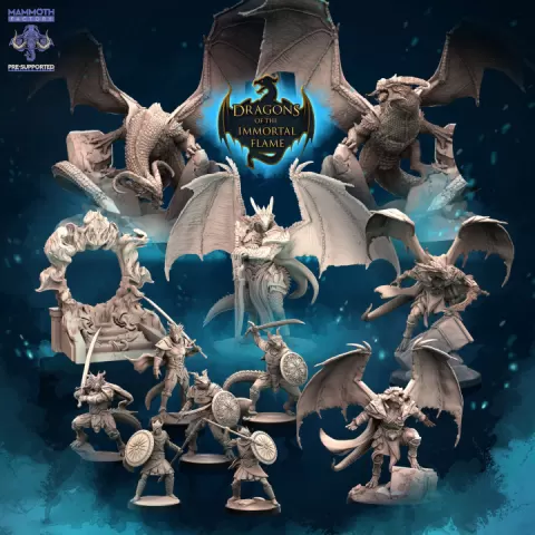Dragons of the Immortal Flames Collection - Mammoth Chronicles (+5e Adventure) by Mammoth Factory