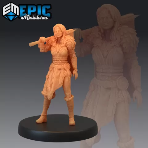 Barbarian Female Confident / Viking Raider / Norse Warrior / Nordic Tribe by Epic-Miniatures