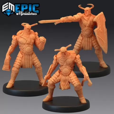 Helmed Barbarian Set / Norse Warrior / Nordic Viking / Winter Knight by Epic-Miniatures