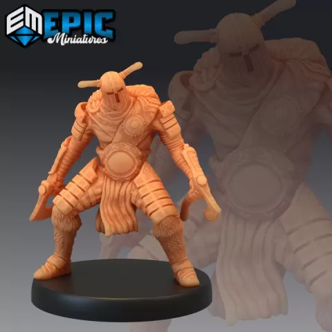 Helmed Barbarian Axe / Norse Warrior / Nordic Viking / Winter Knight by Epic-Miniatures