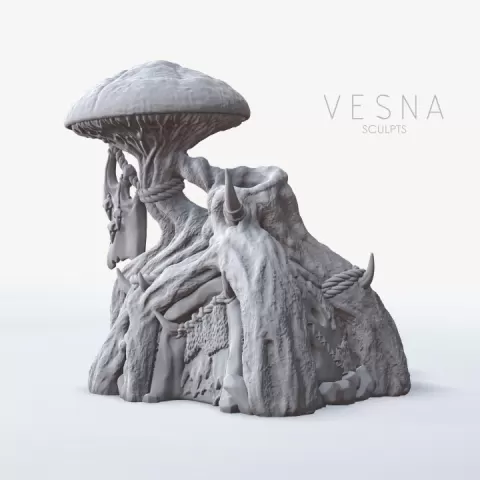 ORCS SWAMP VILLAGE - Hut under the Fungi by VESNA SCULPTS