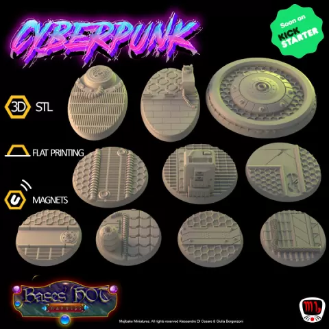 Cyberpunk Custom Bases (Bases hot Madness VOL2 KS Campaign) by Mojibake Collectibles