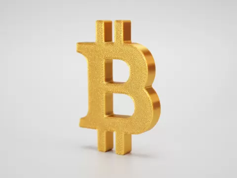Bitcoin Crypto Logo | Decorative 3D Print