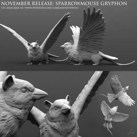 Sparrowmouse Gryphon (Neutral) by LabradoriteWolf