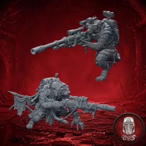 Warpshot Sniper - Vermin Sniper Team | 32mm Fantasy Wargame by Guillermo Montero Santiago