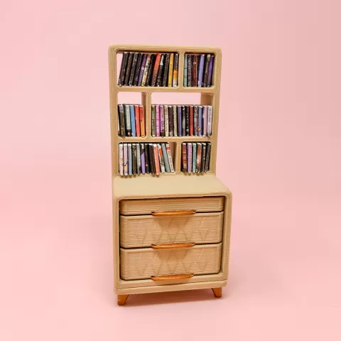 Midcentury Miniature Bookshelf Bookend – 1:12 Scale Dollhouse Furniture or Creative Bookend