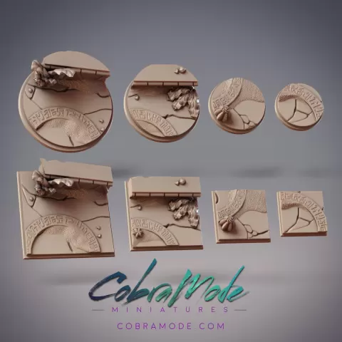 Ancient Wall and Ring Base Pack (8pcs) - Round and Square Versions