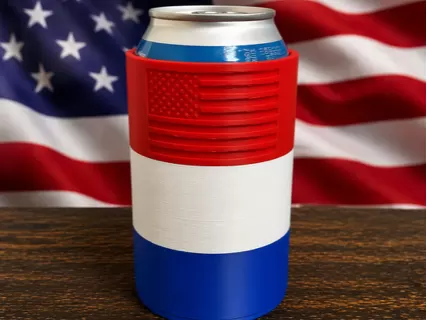 16 oz Fourth of July Koozie - Quick Print