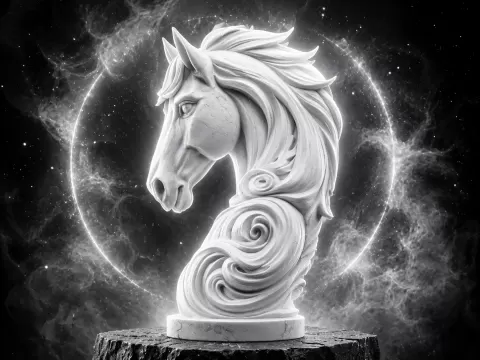 Elegant Horse Bust Sculpture