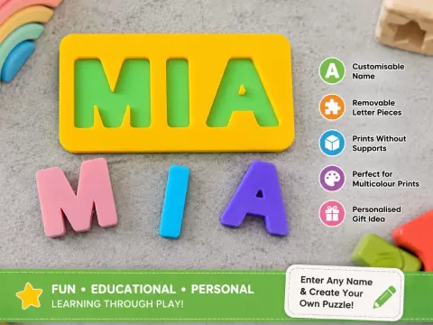 Customizable Name Puzzle - Letter Puzzle for Kids