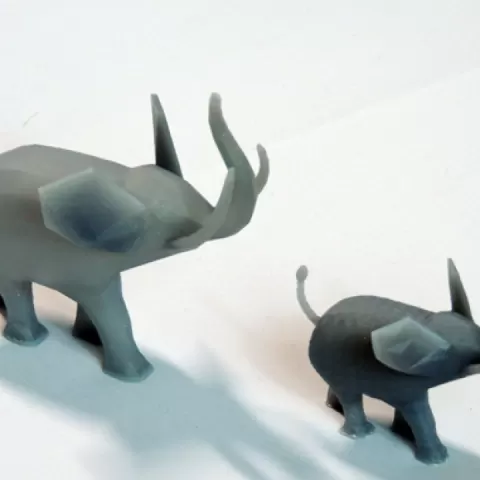 Low Poly Elephant Figurine by J