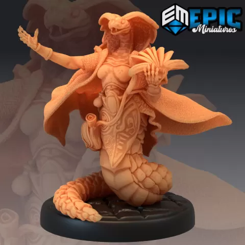 Serpentfolk Mage / Snake Folk Female Wizard / Desert Reptile Sorceress by Epic-Miniatures