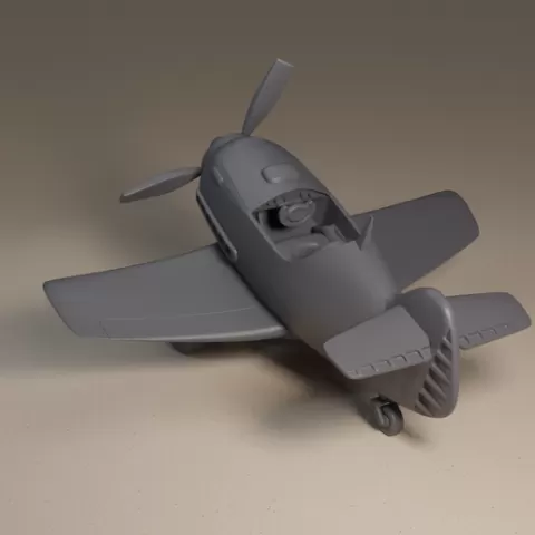 Cartoony Stylized Airplane Model