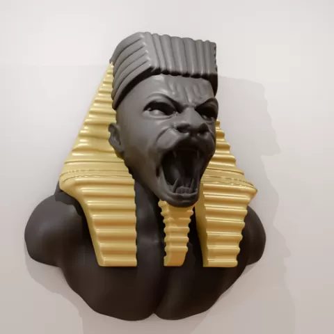 sphynx pharoah roaring head wall mount stl