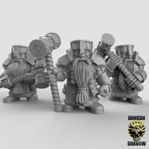 Dwarves with Hammers (pre supported) by Duncan Shadow