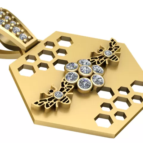 HONEY BEE DESIGN PENDANT 3D PRINTABLE MODEL