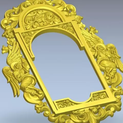 Highly polygonal 3D model of a frame for a mirror, photo or painting No. 61 for manufacturing on CNC milling machines