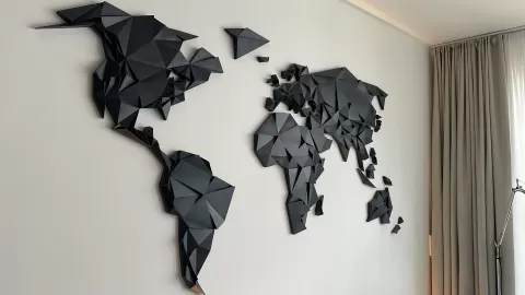 Low Poly World Map (2 meter version)