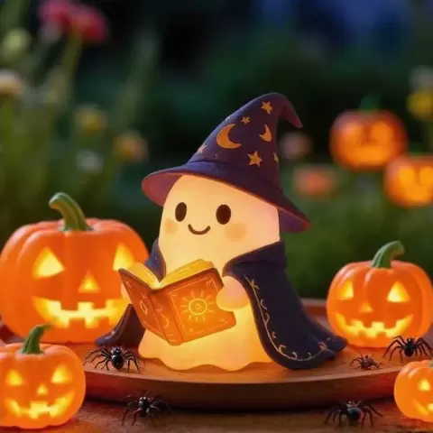 Little Ghost - Wizard Reader - Halloween Decoration - Cahdesigner