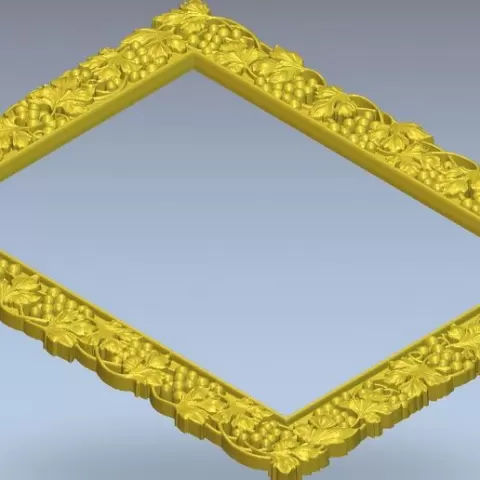 Highly polygonal 3D model of a frame for a mirror, photo or painting No.49 for manufacturing on CNC milling machines