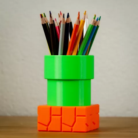 Real Scale Super Mario Bros Pipe Desktop Pencil Holder