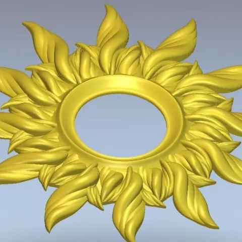 Highly polygonal 3D model of a frame for a mirror, photo or painting No.33 for manufacturing on CNC milling machines