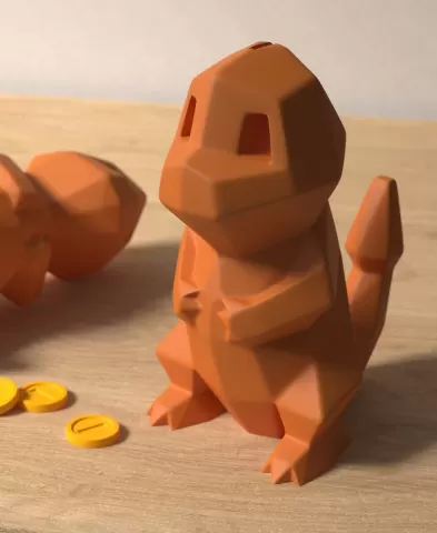Low-poly Charmander - Piggy Bank