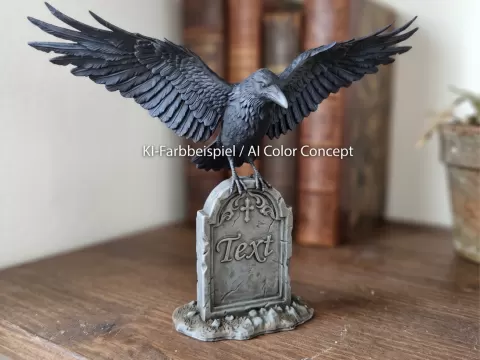 Raven on Gravestone | Rabe auf Grabstein