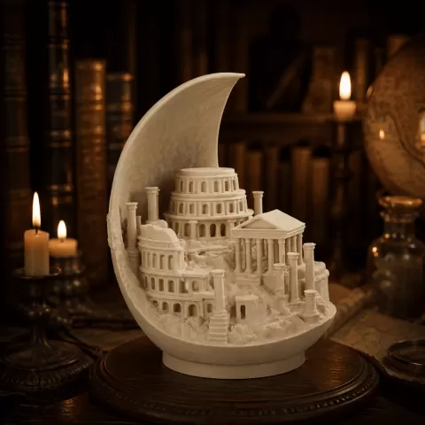 Roman Ruins Crescent Moon Sculpture