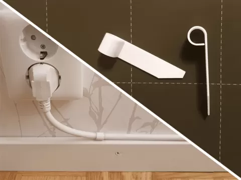 Cable clip with no screws or nails