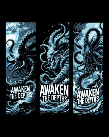 The monster that lives deep in the sea has been awakened - Set of bookmarks