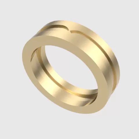 Contemporary Split Band Ring 3D print